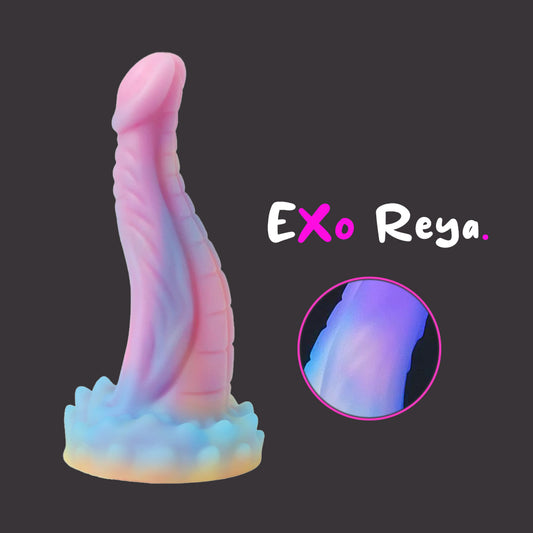 Pink Dragon Dildo 9", Glow