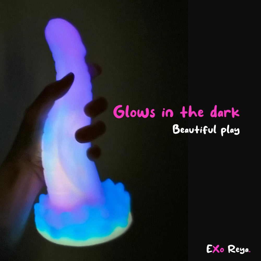 Pink Dragon Dildo 9", Glow