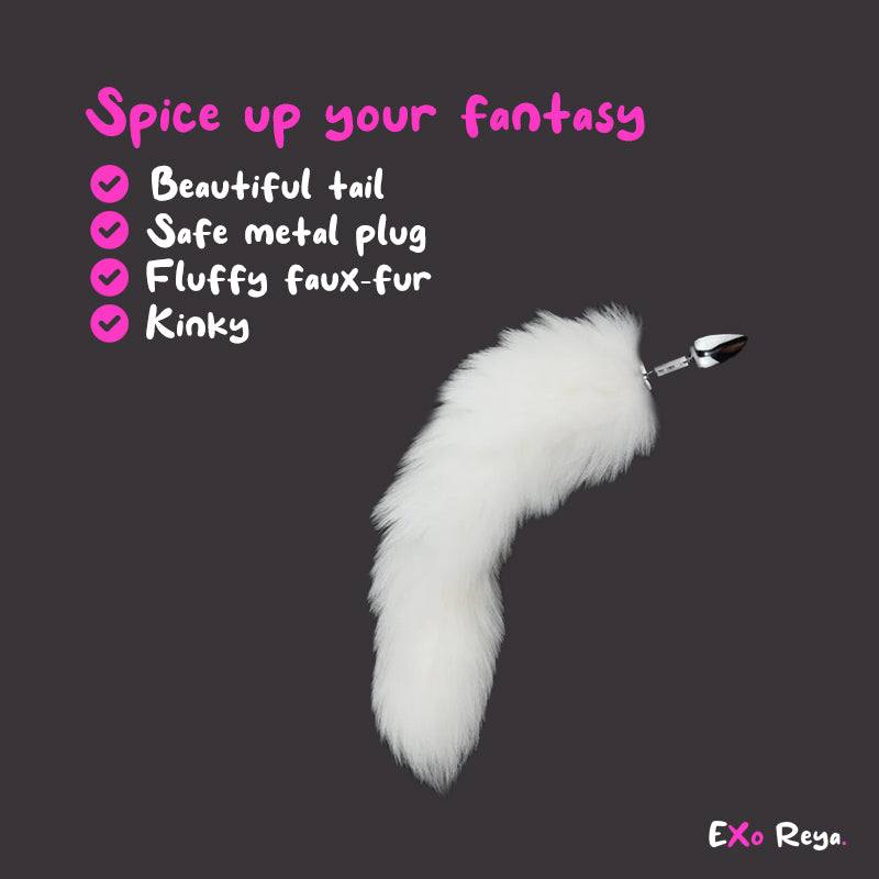 Fluffy Fox Tail Butt Plug, 3 Sizes, Interchangeable