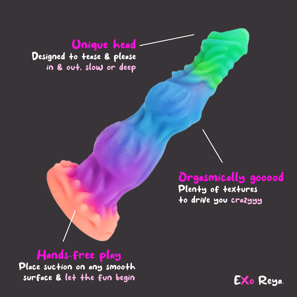 Glow in the Dark Monster Dildo 8.7"