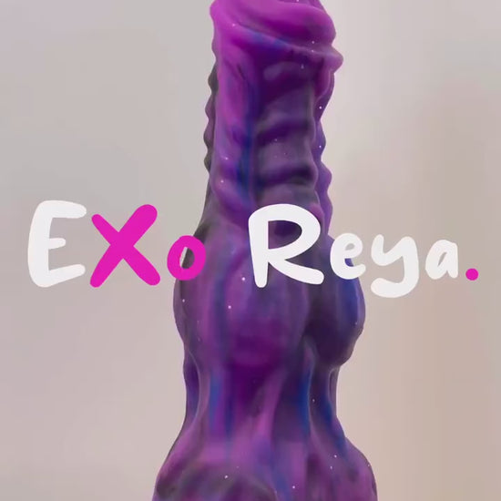 Purple horse dildo with two big knots by Exo Reya