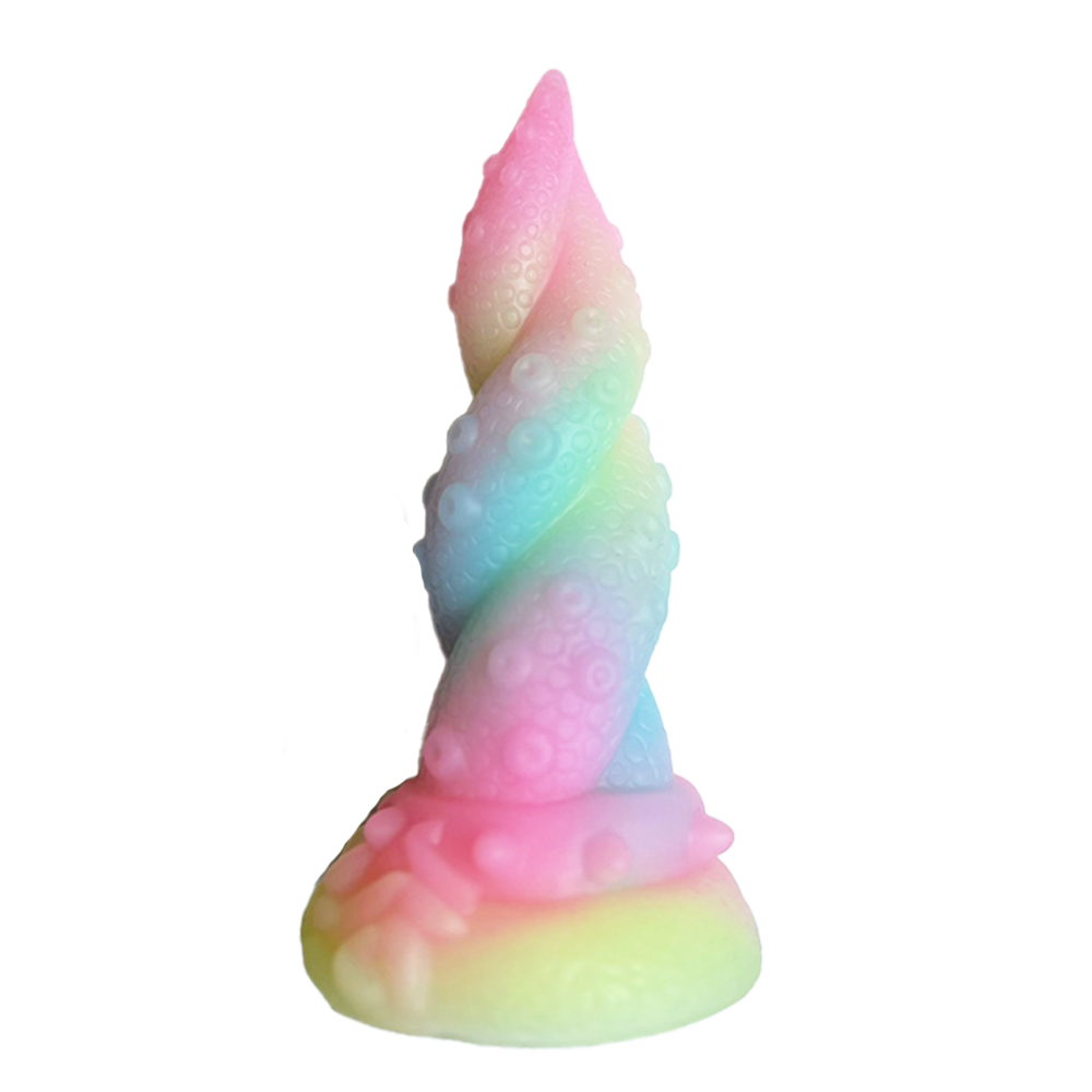 Rainbow Tentacle Dildo 7", Glow