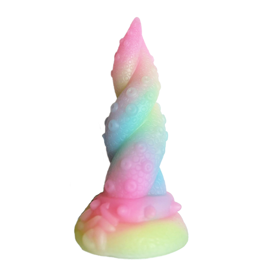 Rainbow Tentacle Dildo 7", Glow